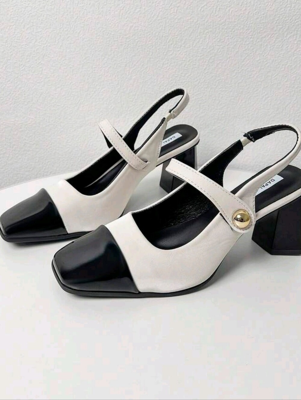 Vintage Square Toe French High Heel Sandals, Fashion Closed Toe High Heels - Picture 2 of 10